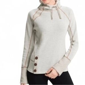 PrAna Cream Wool Blend Cowl Neck Sweater